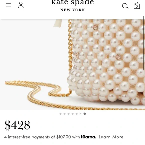 Kate Spade Purl Pearl Embellished Small Bucket Bag - Picture 5 of 12